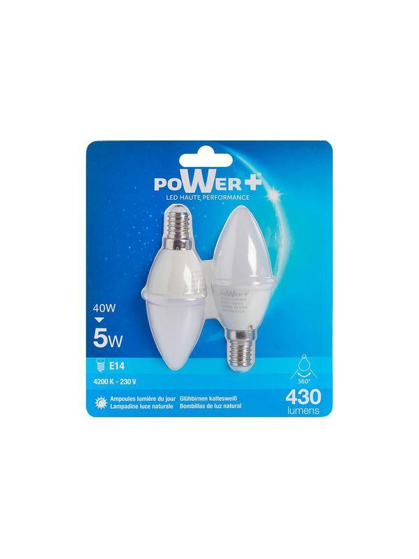 SET 2 AMP.LED E14 5W 40W BOUGIE LIC