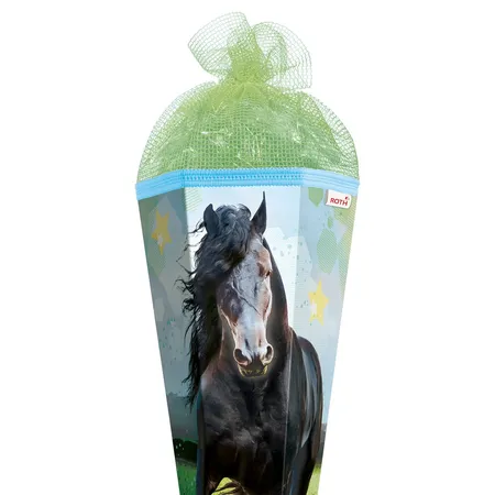 Roth Schultüte Power Horse mit Tüllverschluss, 85 cm, eckig