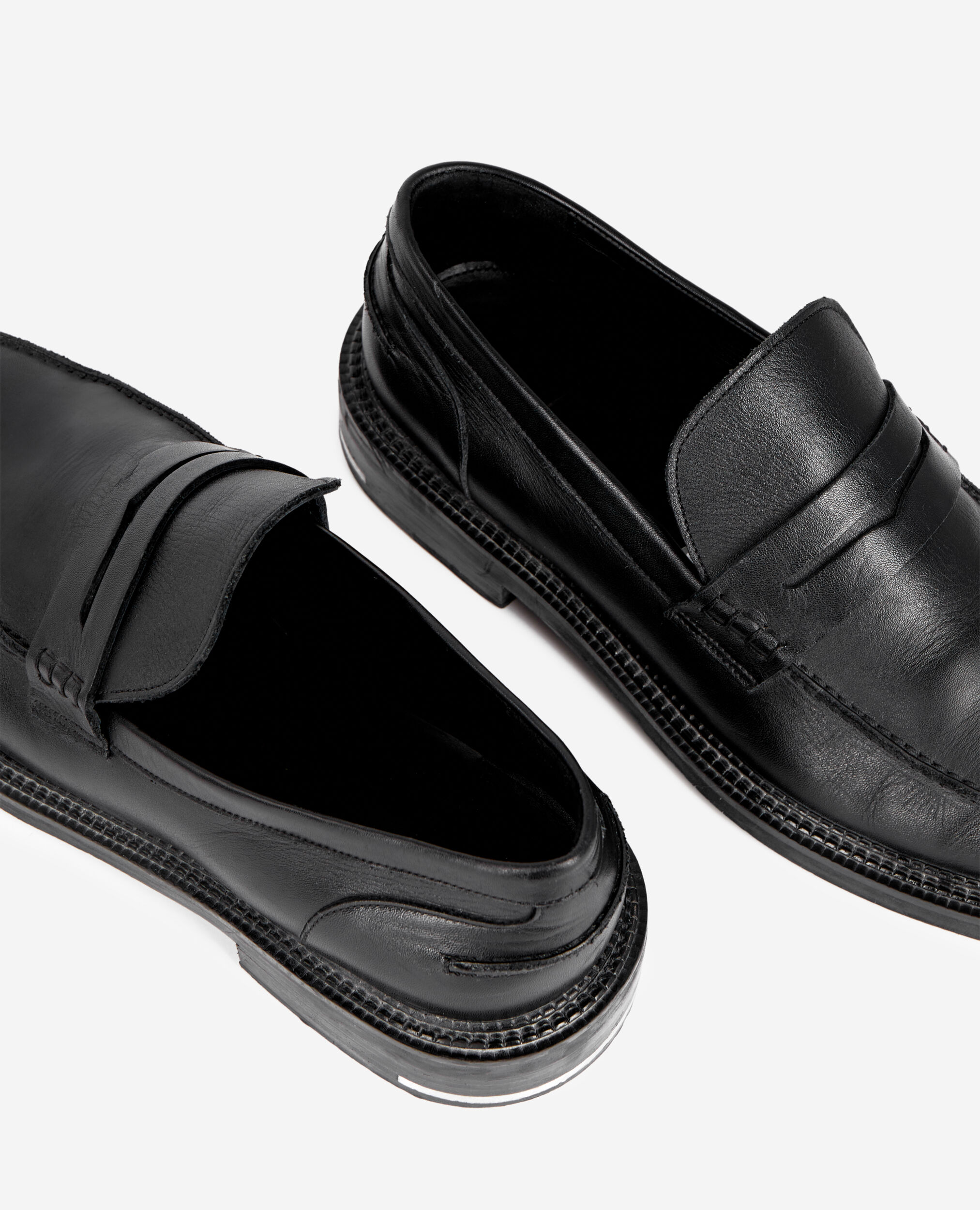 Mocassins Penny en cuir noirs