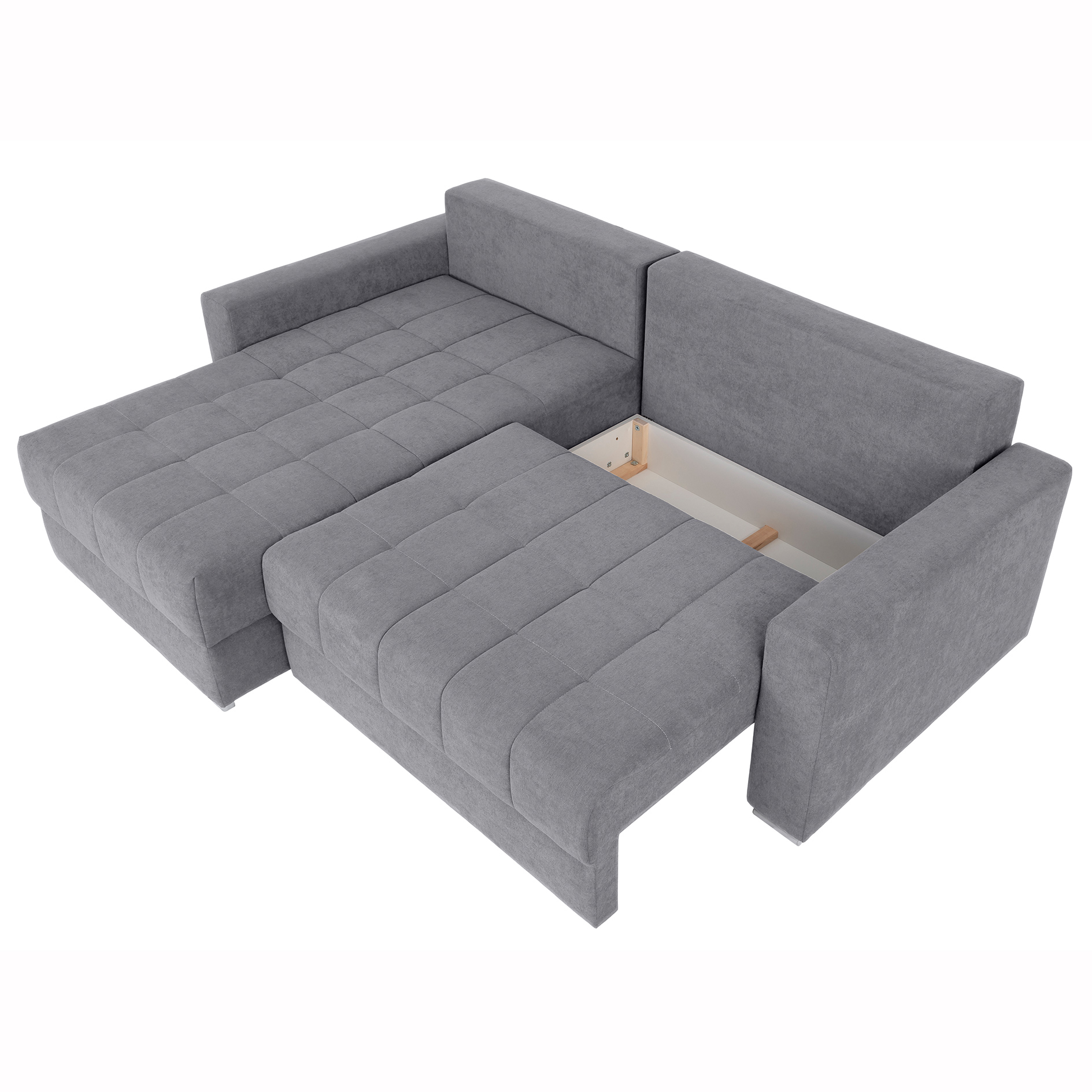Ecksofa - grau - mit Staukasten - 235x172 cm