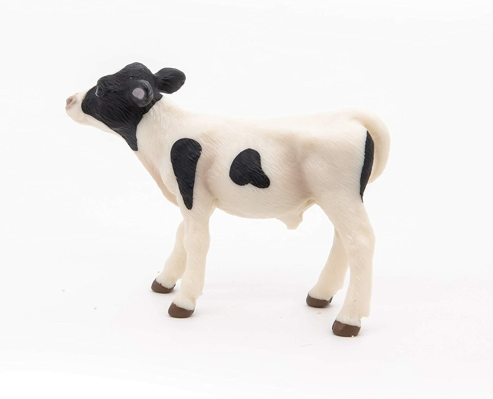 Figurine veau noir et blanc