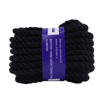 BIROTEX 12MM GEDR ZWART, 10MTR