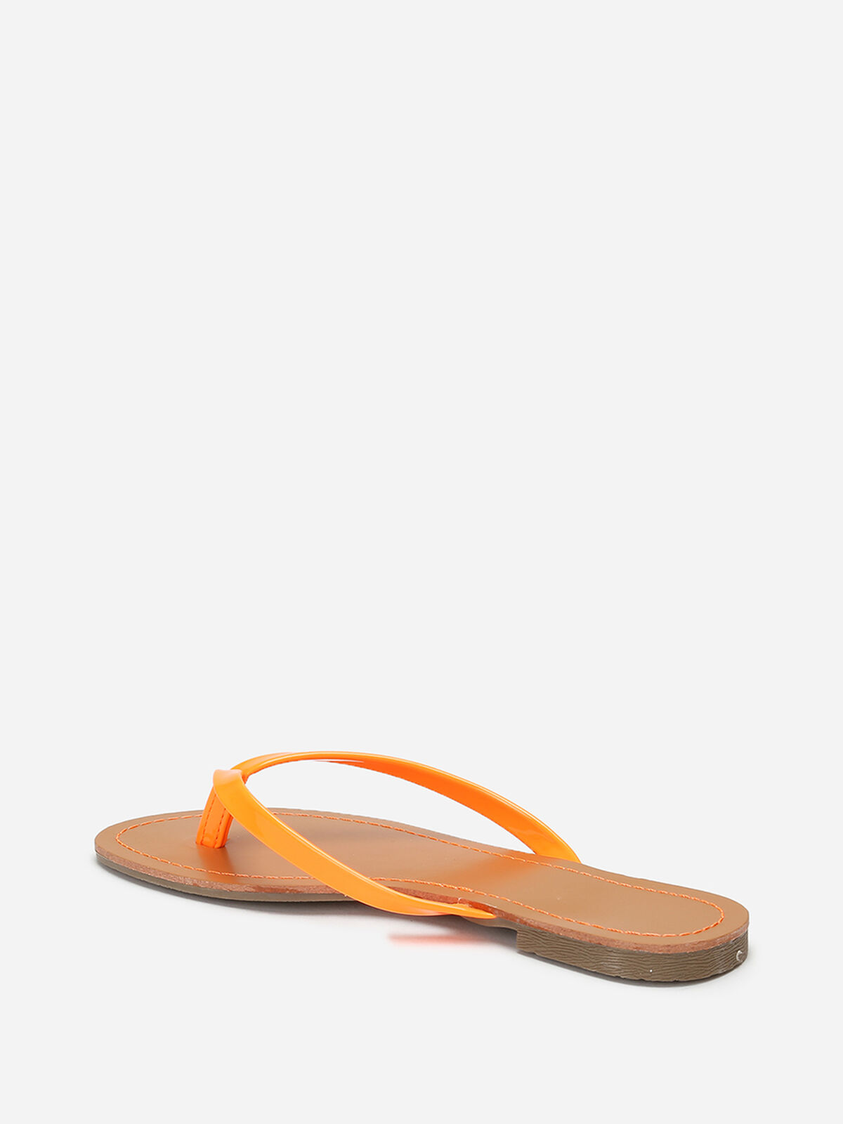 Tongs à bride vernie- orange