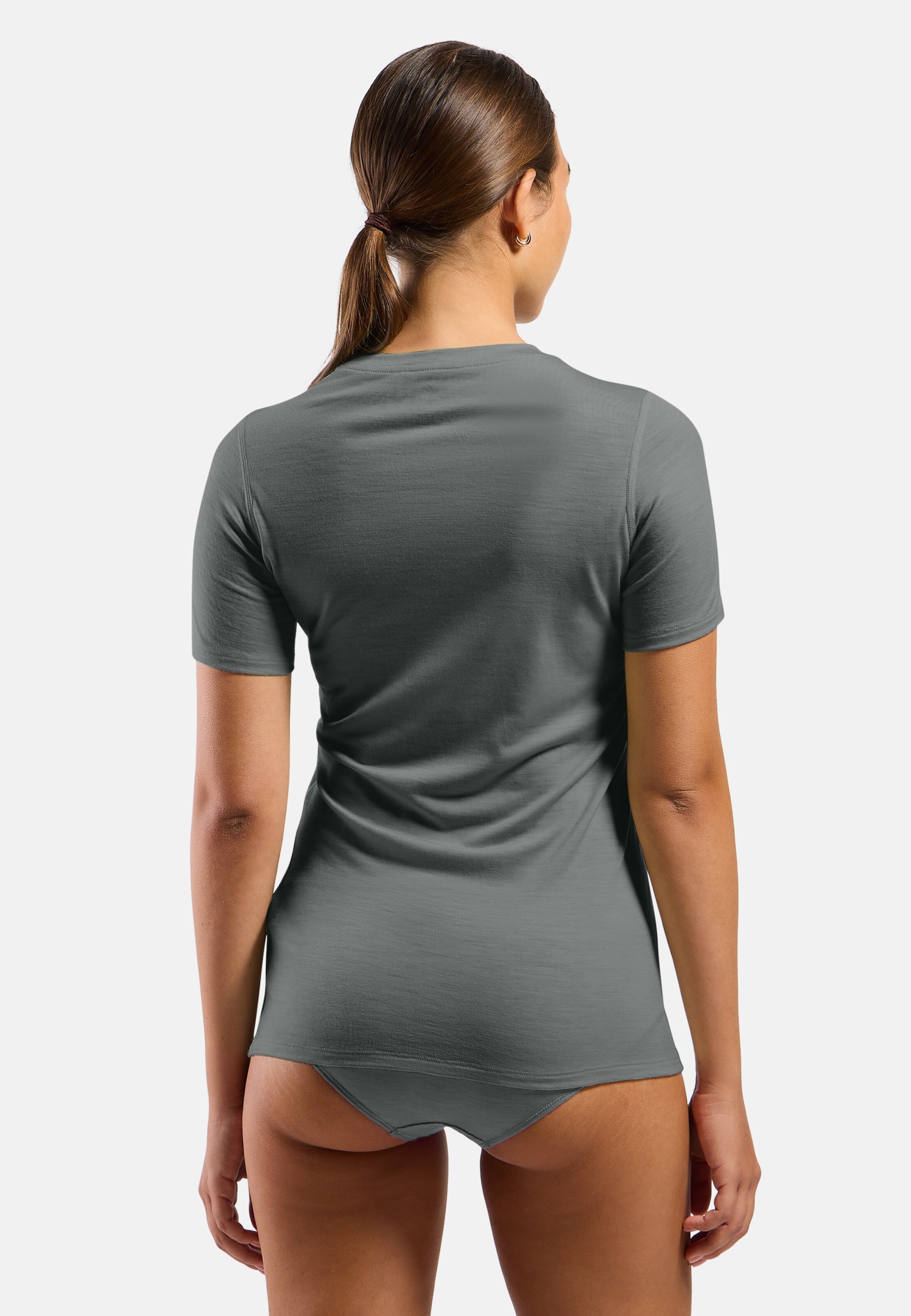 Natural Merino 160 Base Layer T-shirt in odlo steel grey melange
