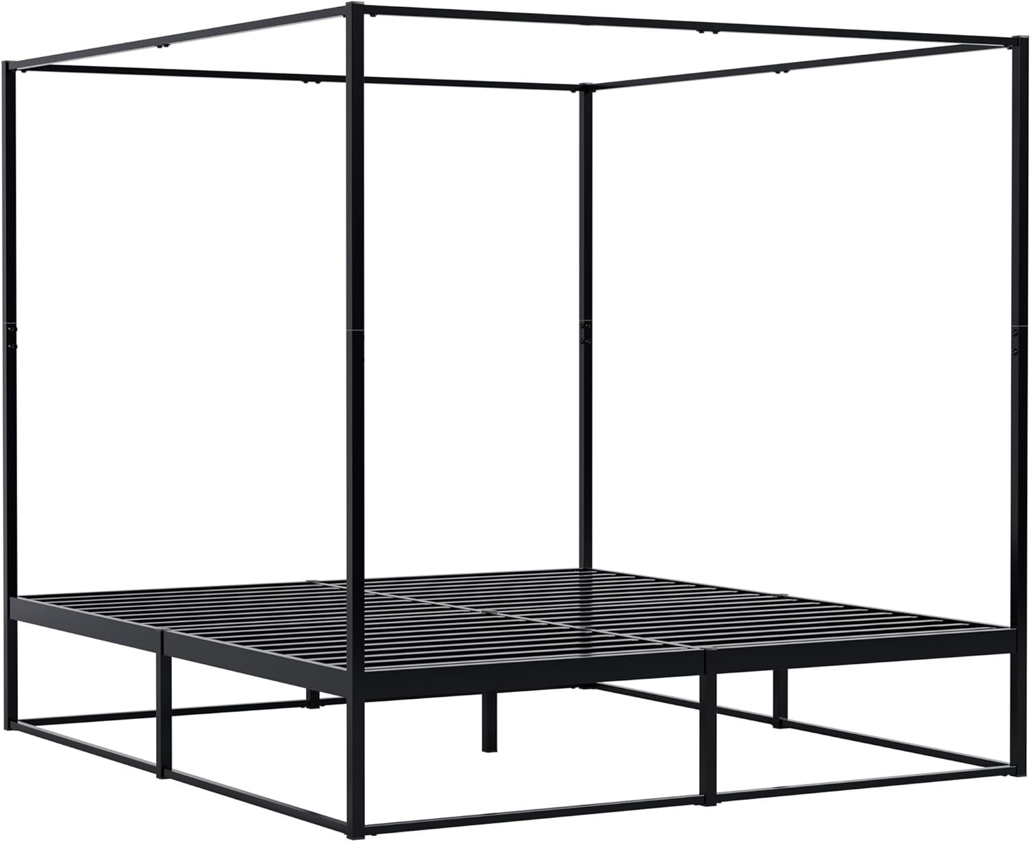 CLP Himmelbett Gestell Batoni, Doppelbett für Erwachsene, Bettgestell und Lattenrost aus Metall, Metallbett stabil, Größe:180 x 200 cm