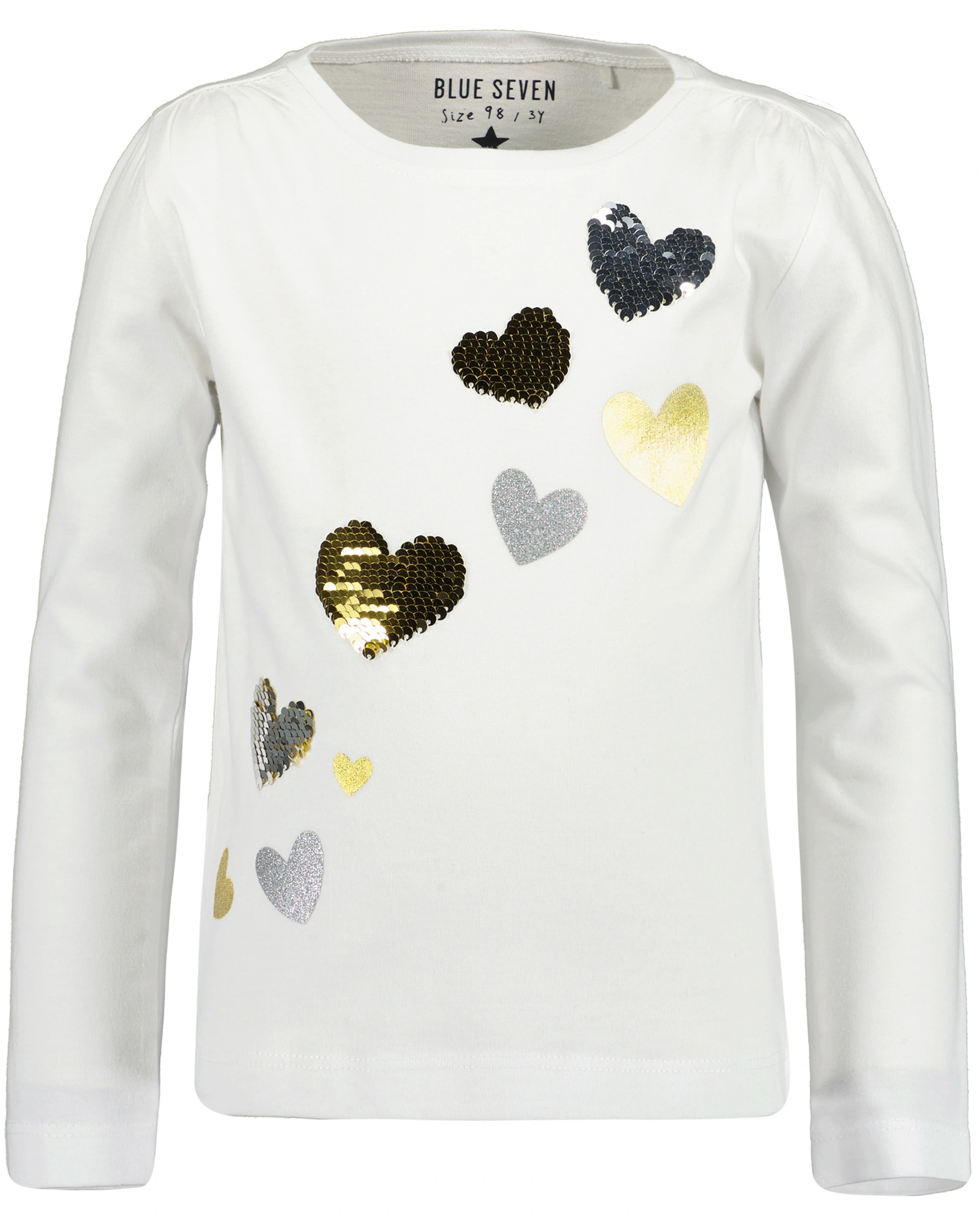 Langarmshirt GOLDHERZEN in weiß