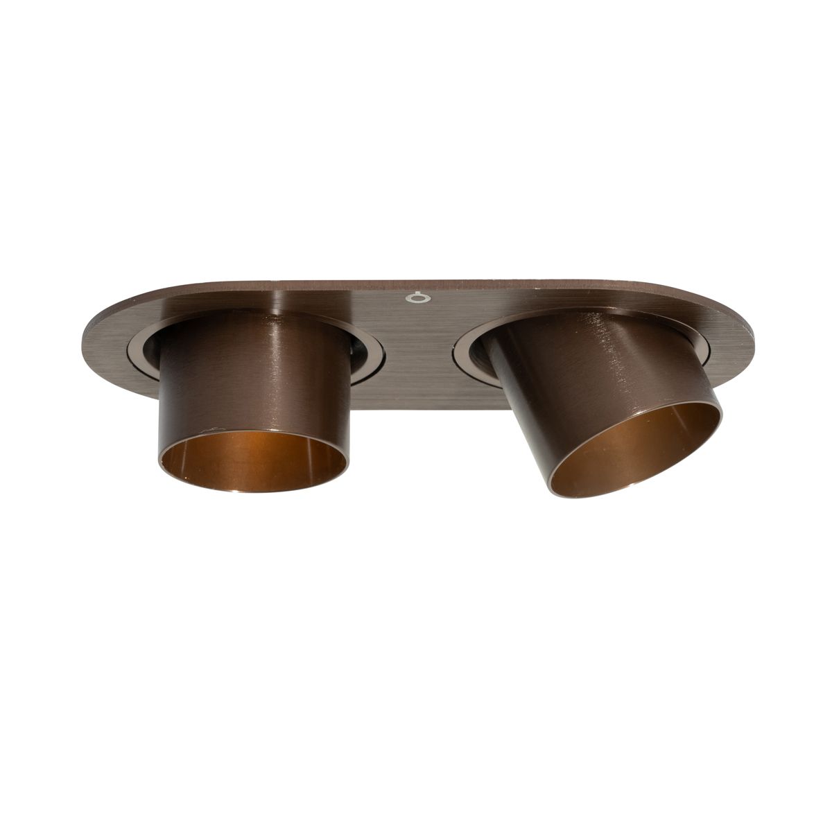 Afgeronde inbouwspot donkerbrons GU10 35mm kantelbaar 2-lichts - Installa