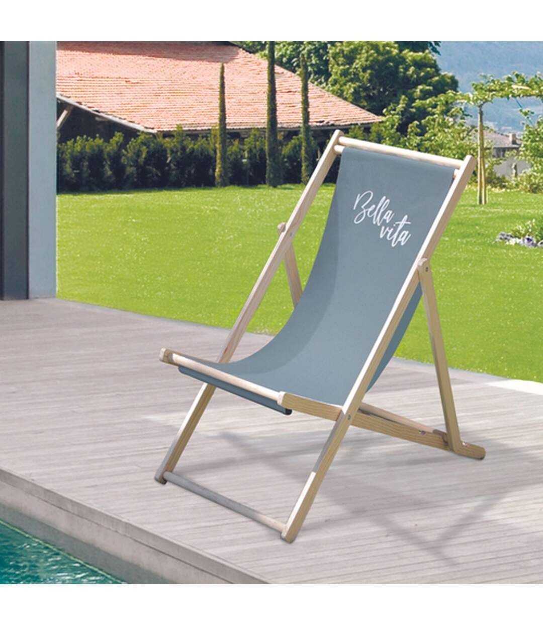 Chilienne en bois design Bella vita Lola - Gris