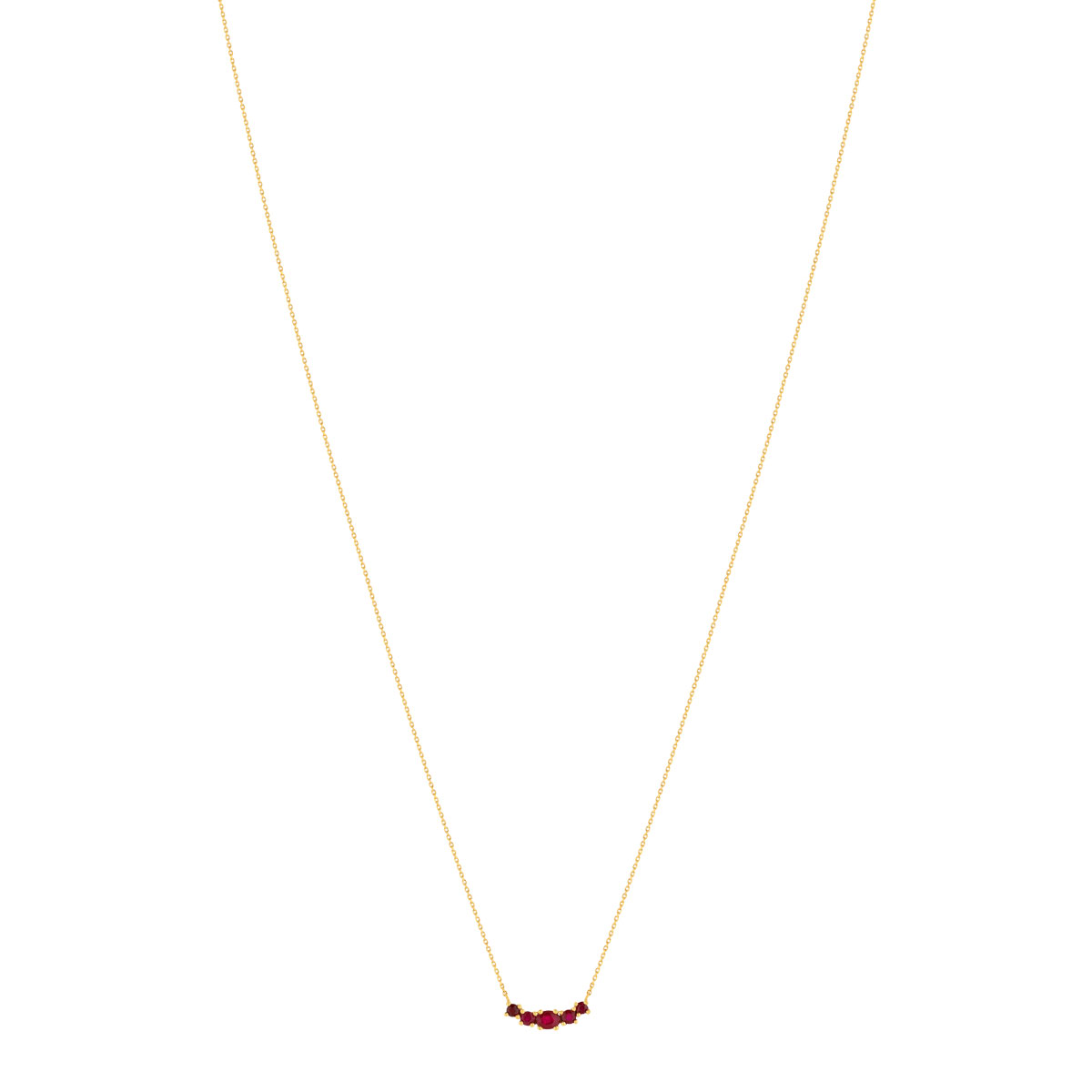 Collier or jaune 375 rubis 43 cm