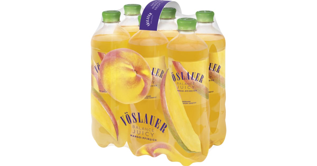 Vöslauer Balance Mango-Pfirsich Tray 6x 0,75 Liter (Einweg)