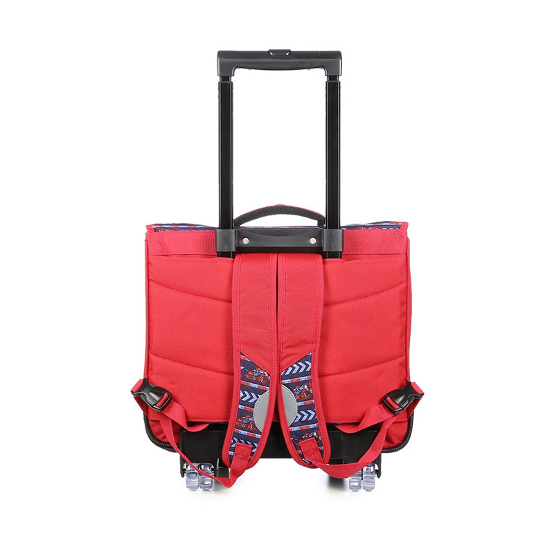 Cartable à roulettes 41 cm bleu et rouge