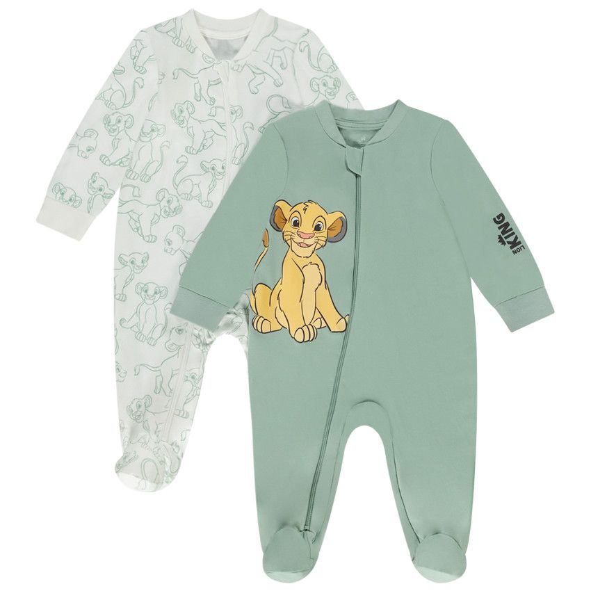 Lot de 2 dors-bien jersey Le Roi Lion Disney pour bébé garçon - Ecru