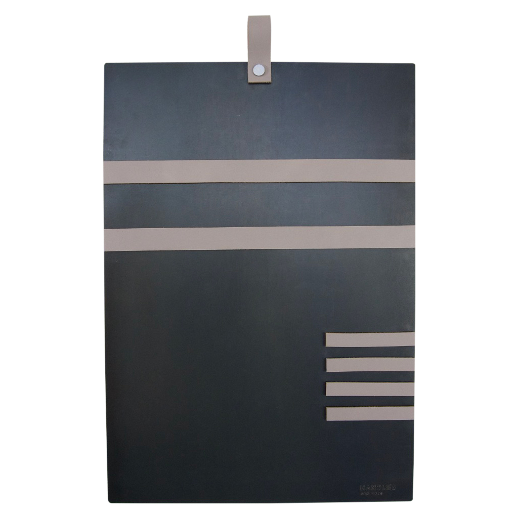 Magneetbord met magneetstrips Leer: Lichtgrijs (inclusief 6 leren magneetstrips)