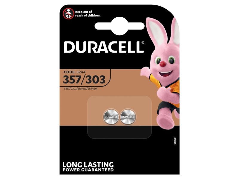 Duracell Knopfzelle Silver Oxide 357 / 303 , 2 Stück Knopfzelle