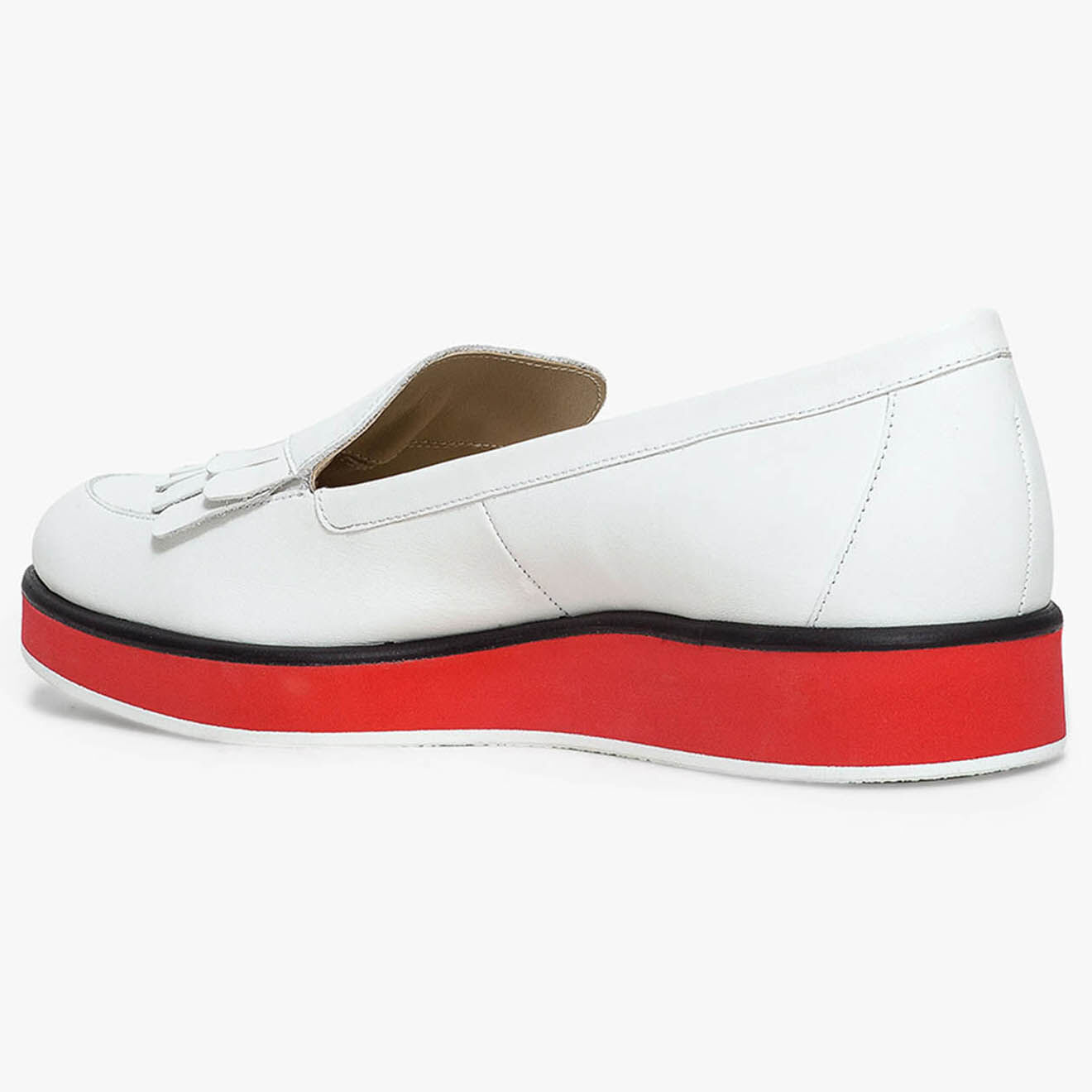 Bocage Mocassins en Cuir Latifa blancs