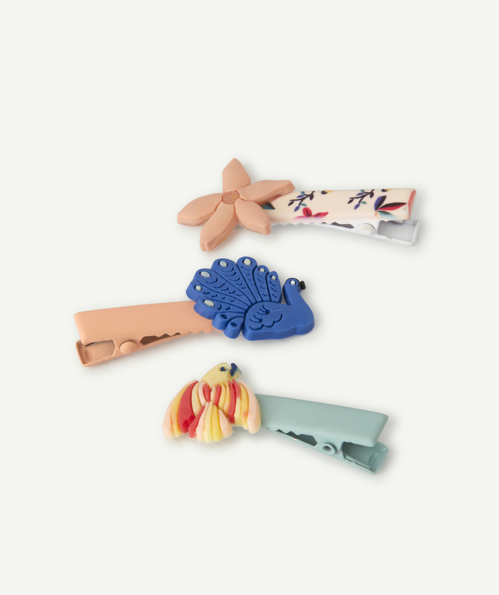 LOT DE 3 BARRETTES BÉBÉ FILLE COLORÉES