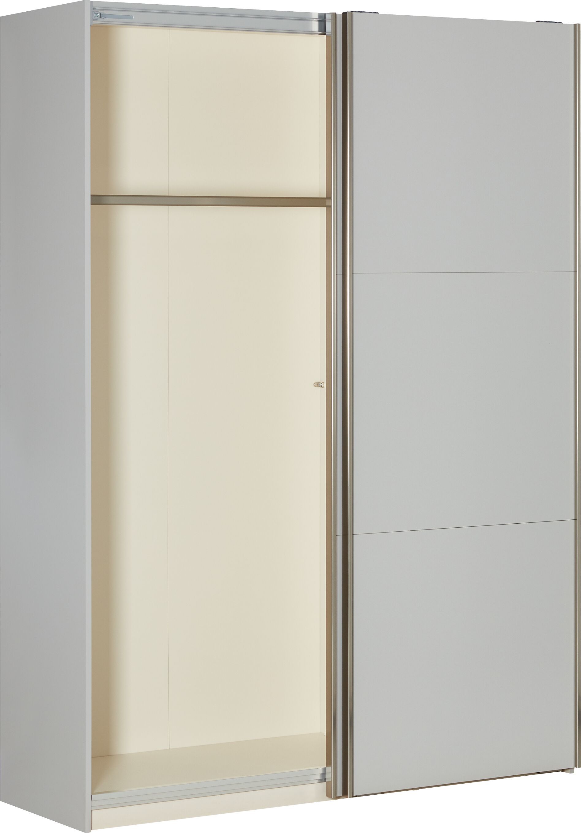 MODUL Schwebetürenschrank - Hellgrau / B: 152.0 cm x T: 65.0 cm x H: 220.0 cm