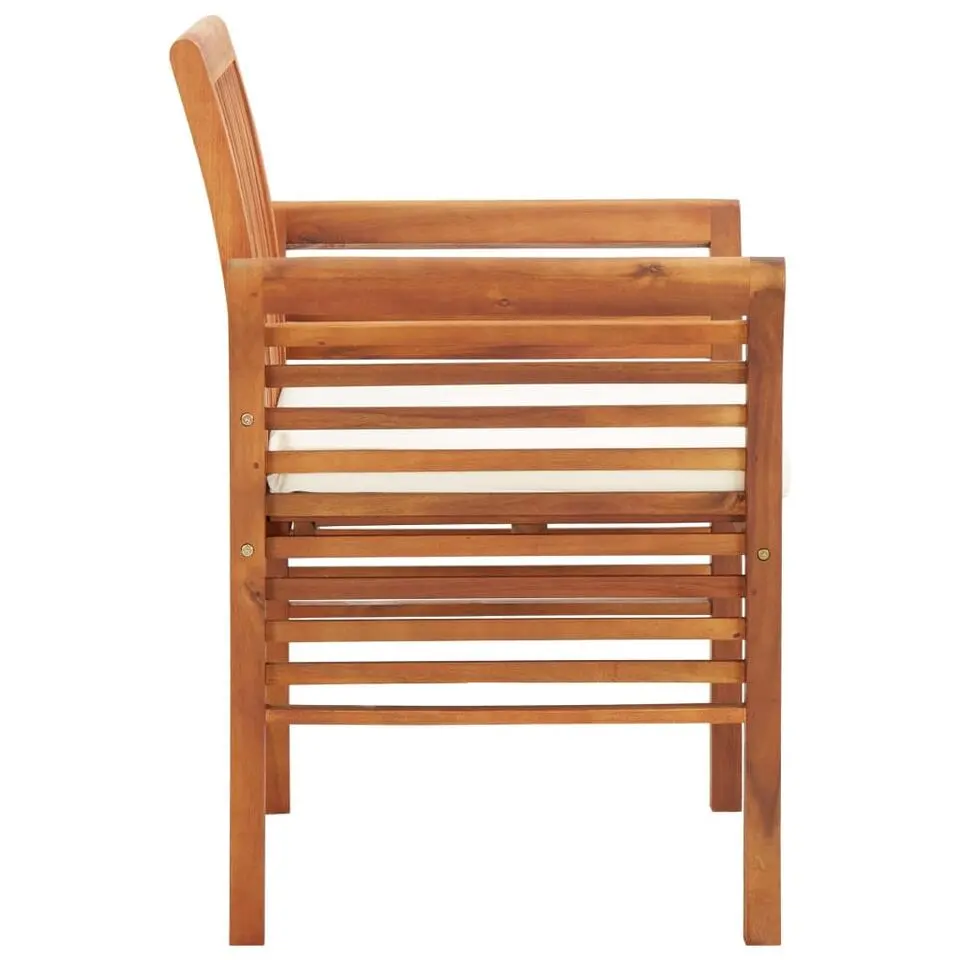 vidaXL - Tuinstoelen - Bruin - Hout - 2 stuks - Met kussens