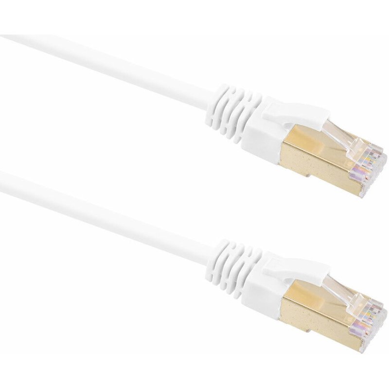 Cable t'nb rj45 m /m sftp cat7 droit blinde relie pc a  routeur cable 5m coloris      blanc