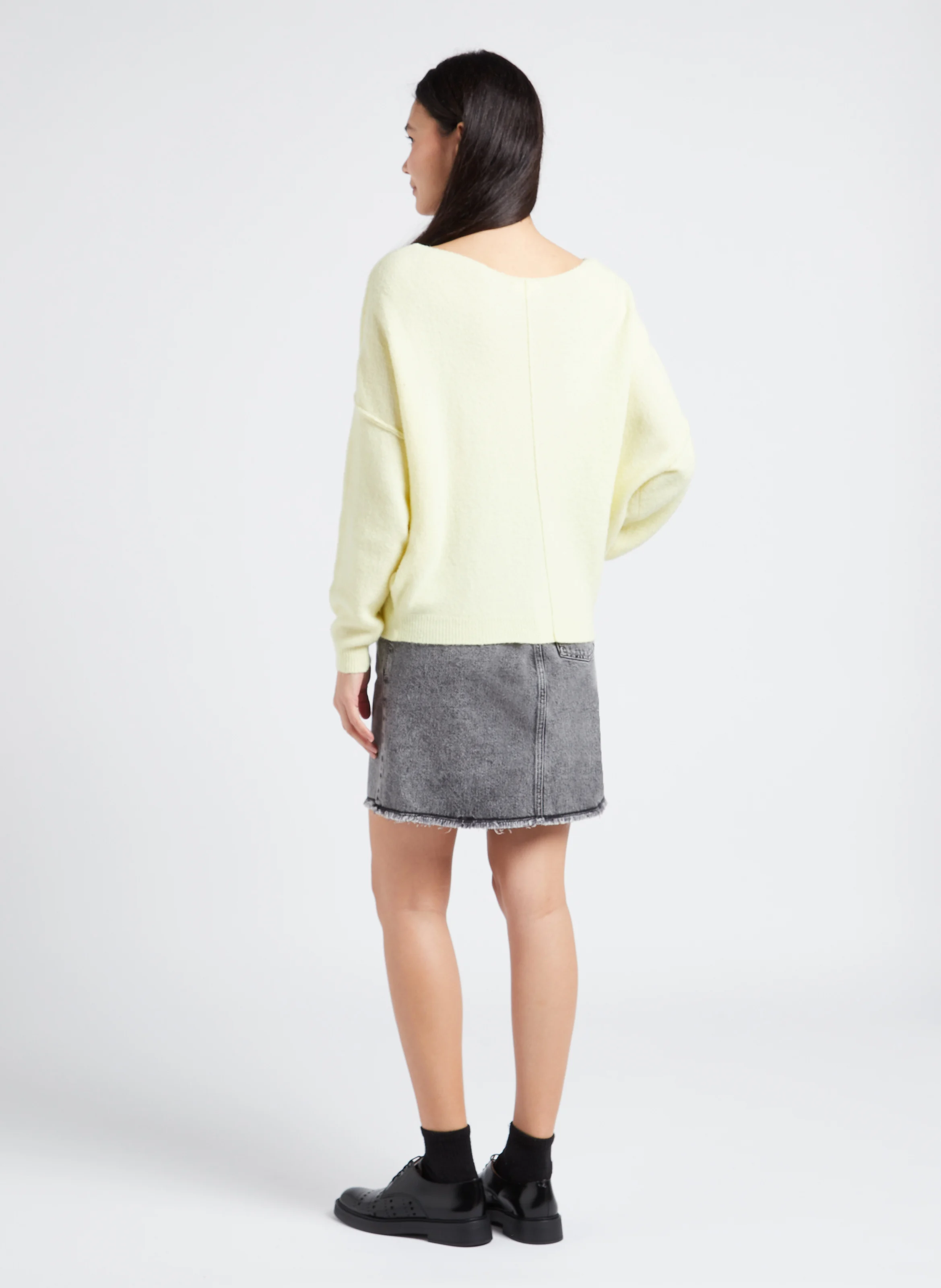 YOPDAY-B - Jupe courte droite en coton | Gris