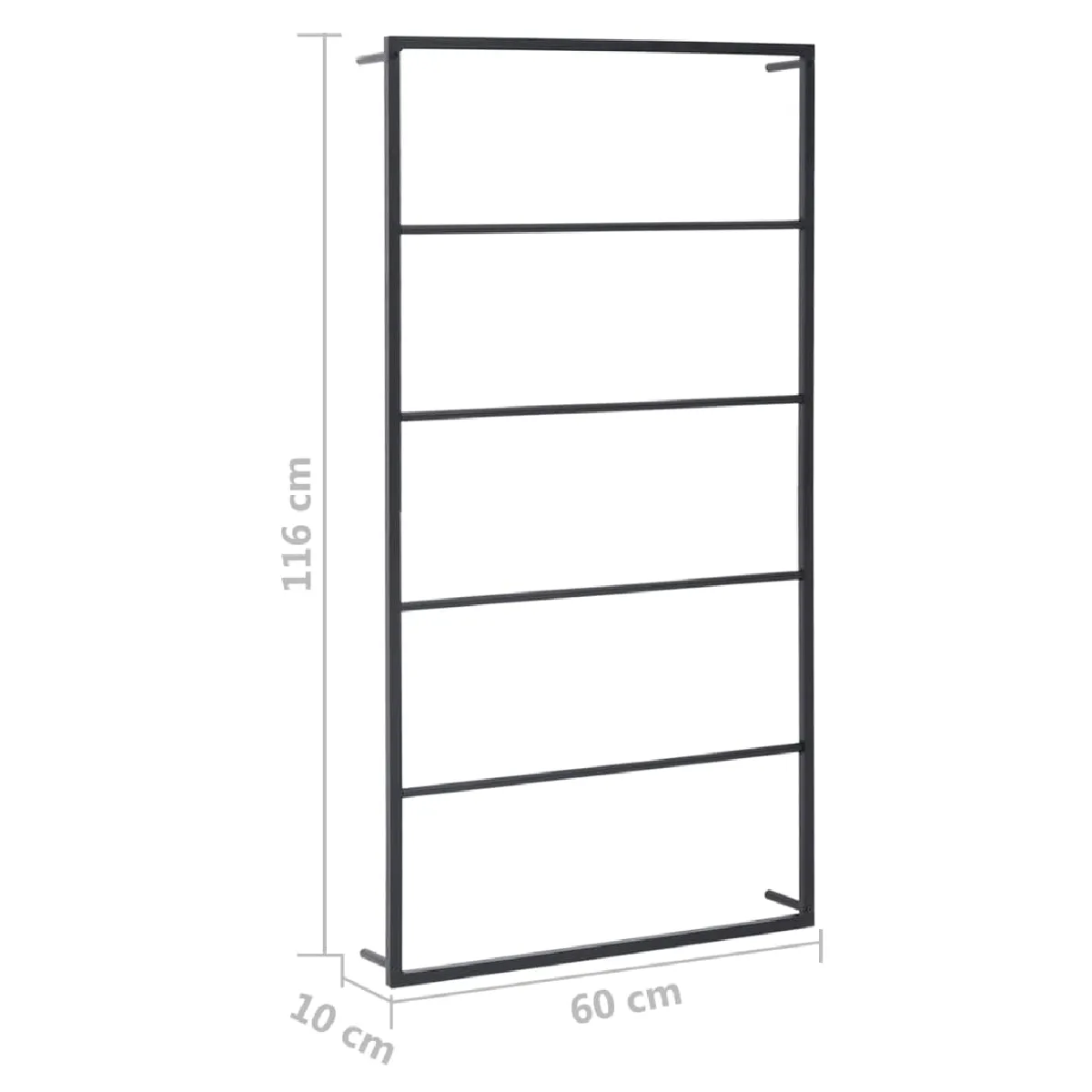Helloshop26 Porte-serviettes mural noir 116 cm acier
