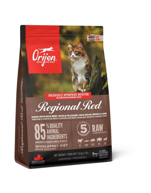 Orijen Whole Prey Regional Red Cat Rund&Zwijn - Kattenvoer