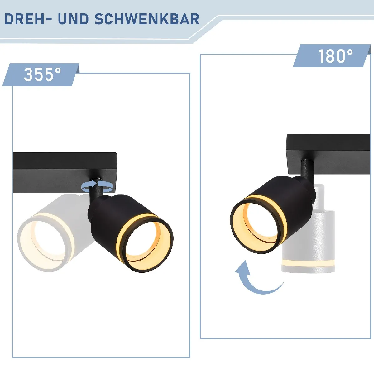 ZMH - Corridor Light Spotlights Noir