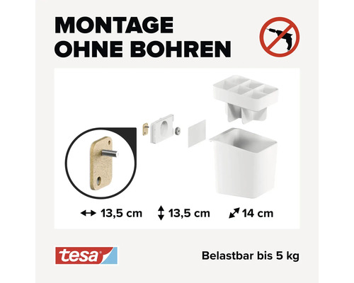 Tesa witte bestekhouderset 70025-00000-00