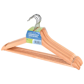 Kledinghangers hout - set van 5