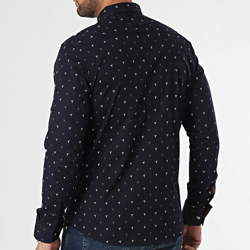 Chemise Manches Longues Bleu Marine
