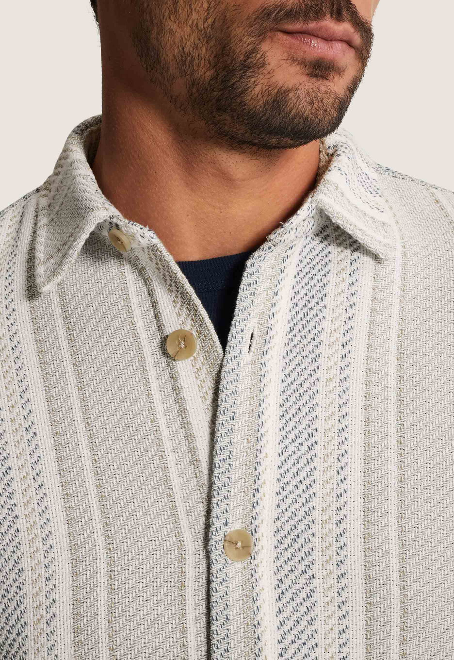 Cast Iron Twill Slub Striped Overhemd
