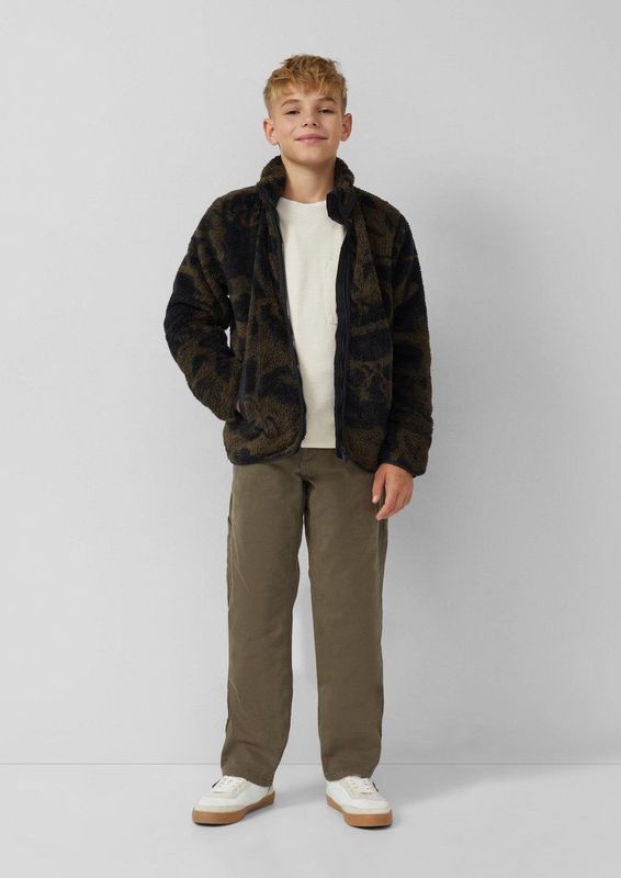 s.Oliver - Indoor-Jacke - Teddyjas - Zacht - Met All-over Print