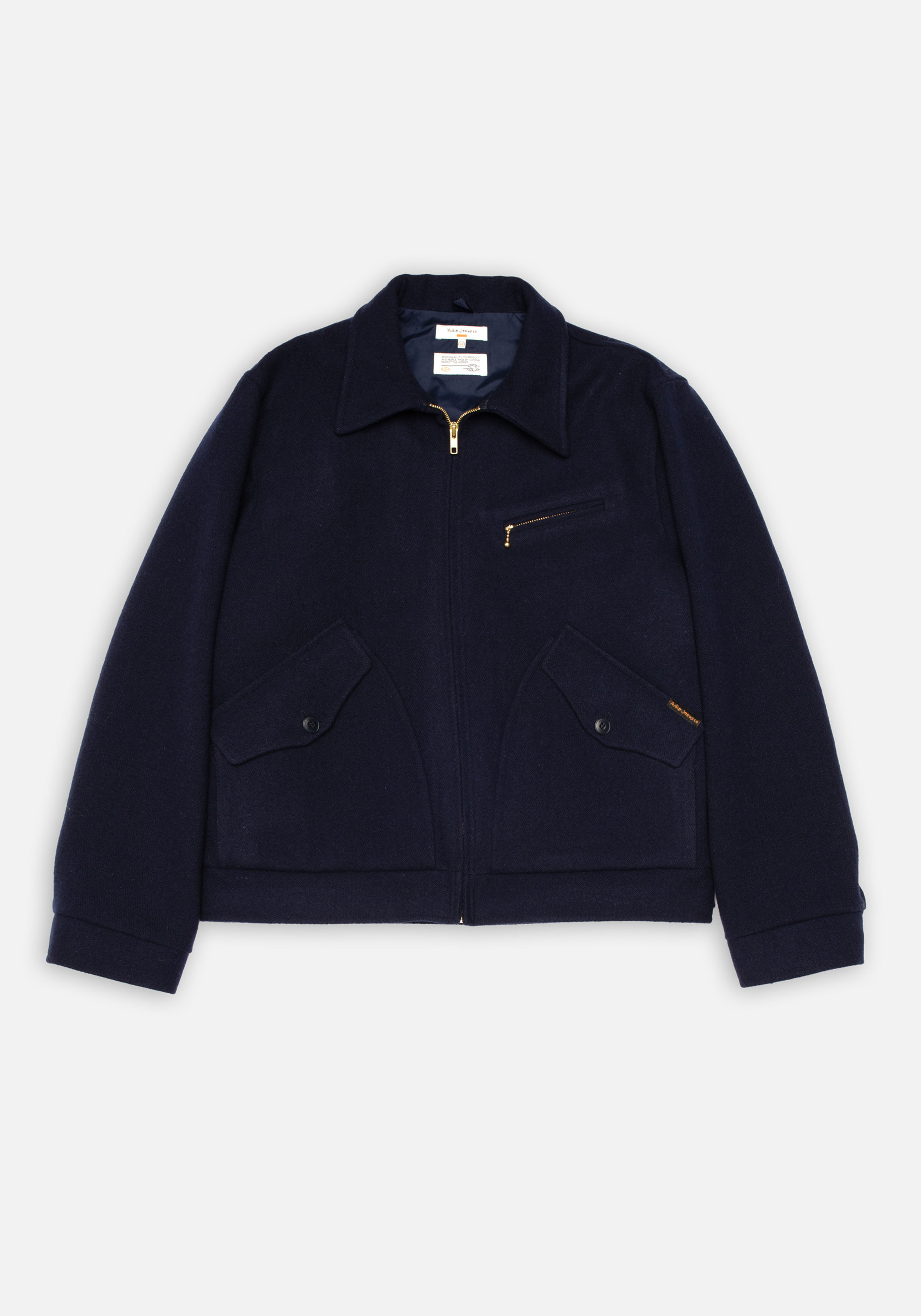 Nudie Jeans Jacke Blake Wool Zip Jacket Blueberry