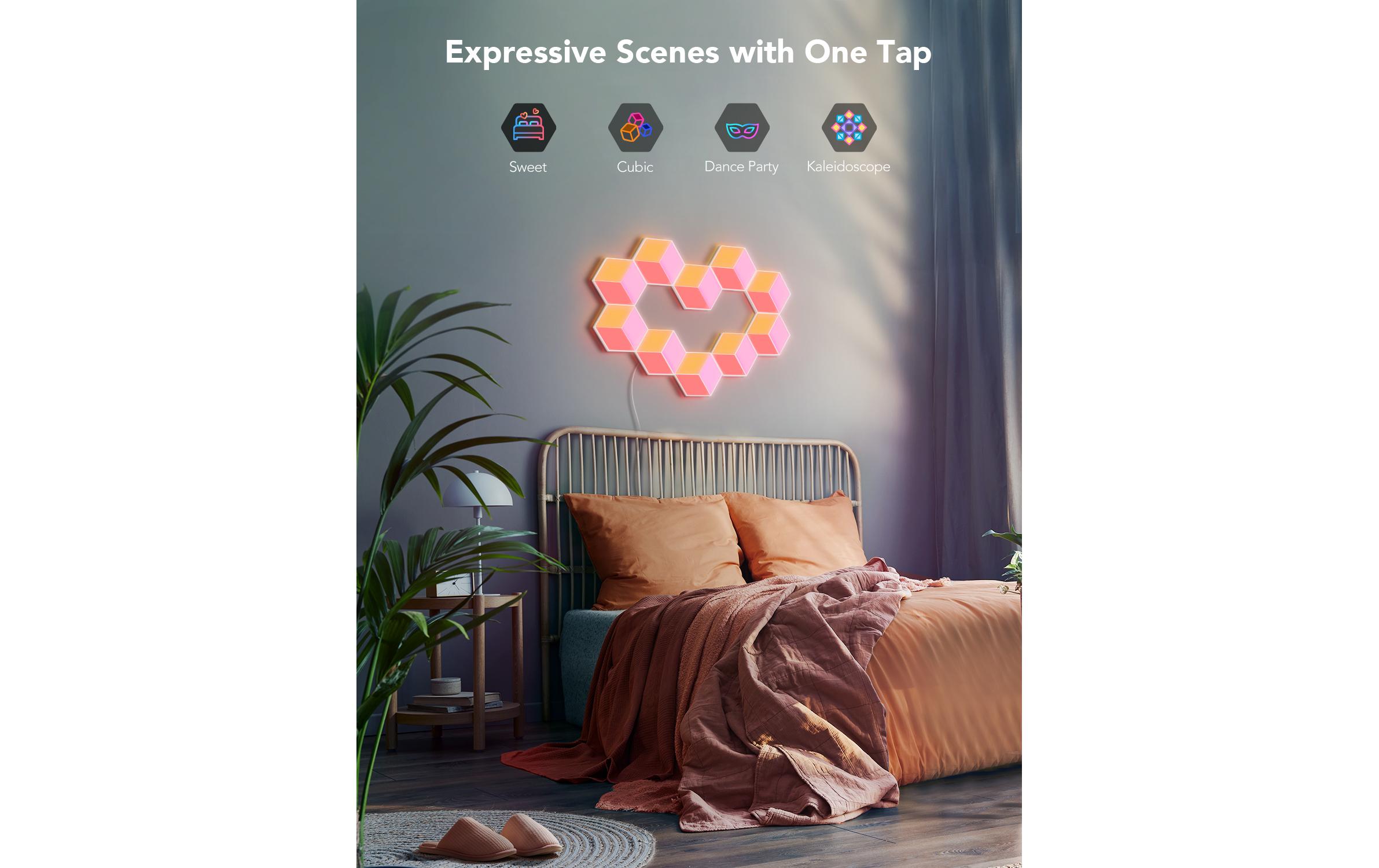 Panelleuchte Glide Hexa Pro, 10er, RGBIC<br>Light Panels
