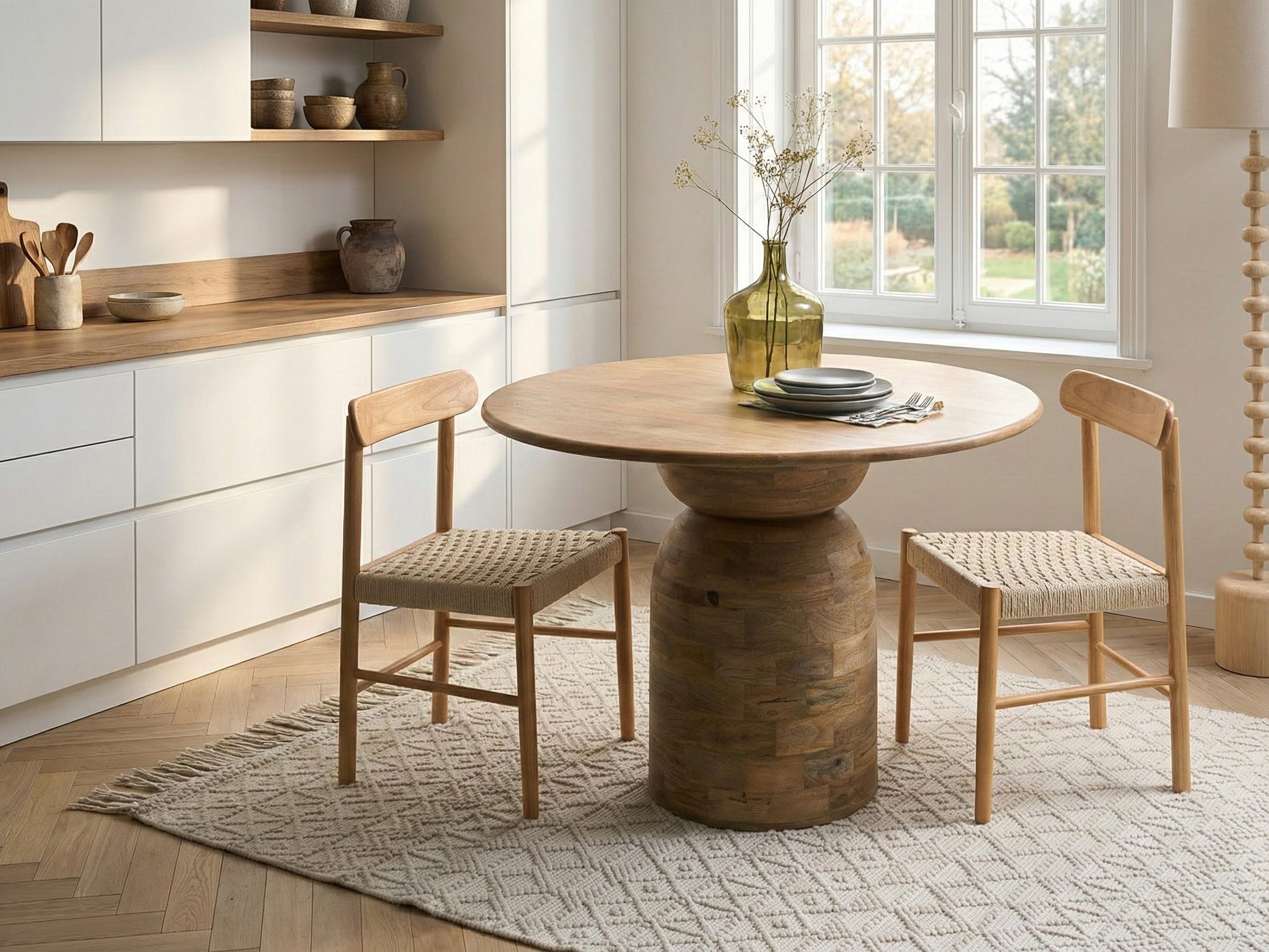 Eettafel MURTLE Lichtbruin 110 cm Mangohout 110 cm