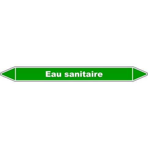 Marqueur tuyauterie - Eau sanitaire - Vinyle laminé - NFX 08-105