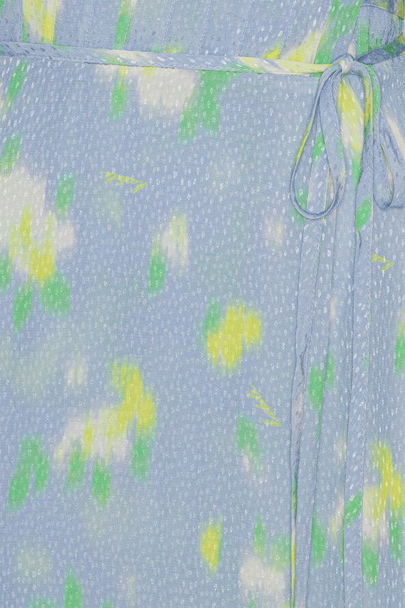 ROTATE Birger Christensen Jacquard Wrap Dress Placid blue comb.