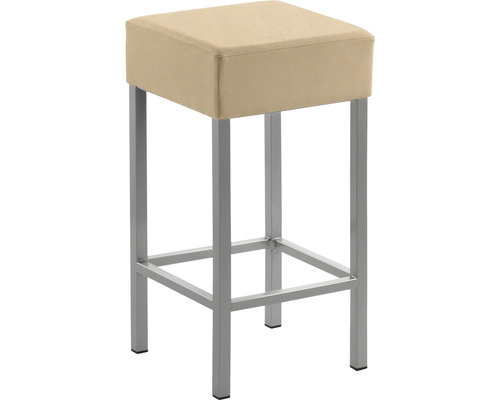 Barkruk Mayer Zitmeubelen 1113 34 x 34 x 65 cm Staal parelzilver/beige