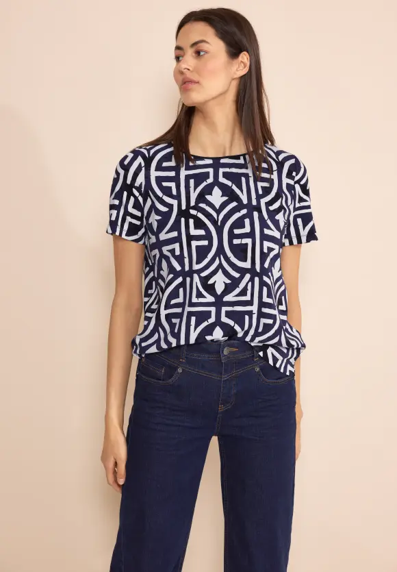 Print T-Shirt - deep blue