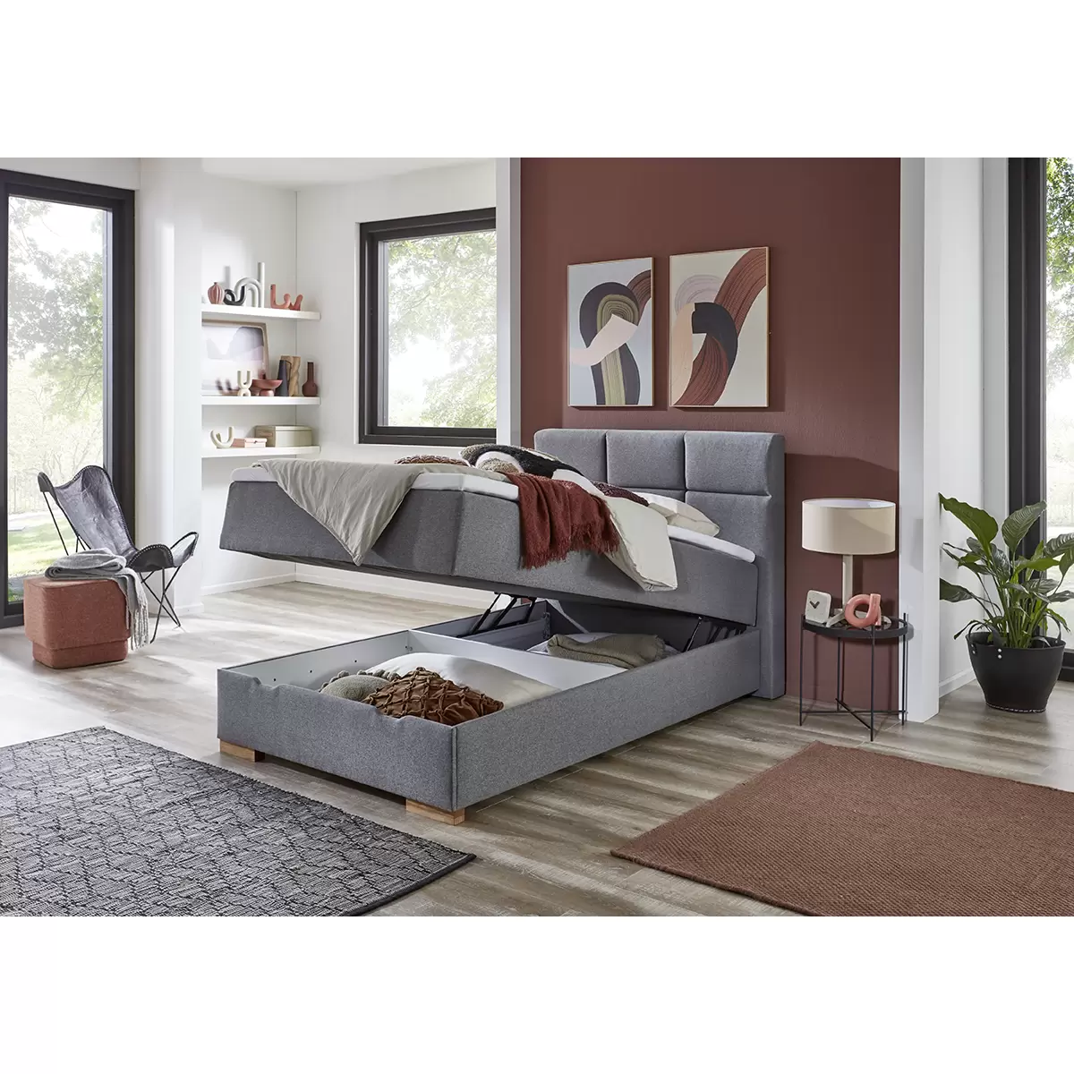 Boxspringbett Lago 140x200 Grau