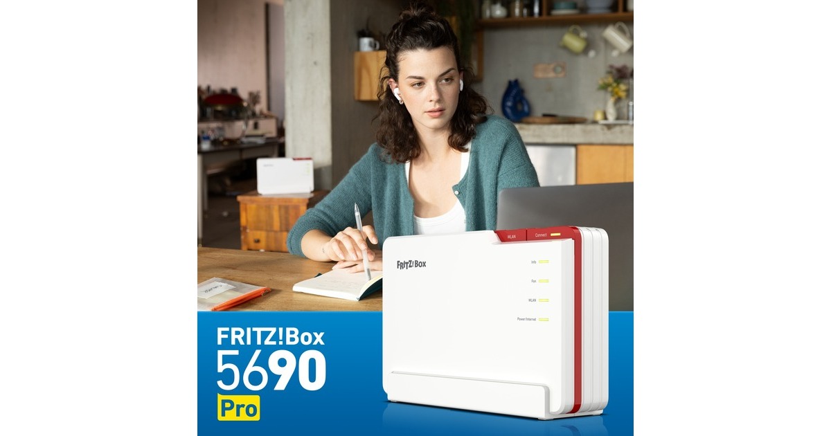 FRITZ!Box 5690 Pro Edition International router  (Wit/rood, Mesh Wi-Fi)