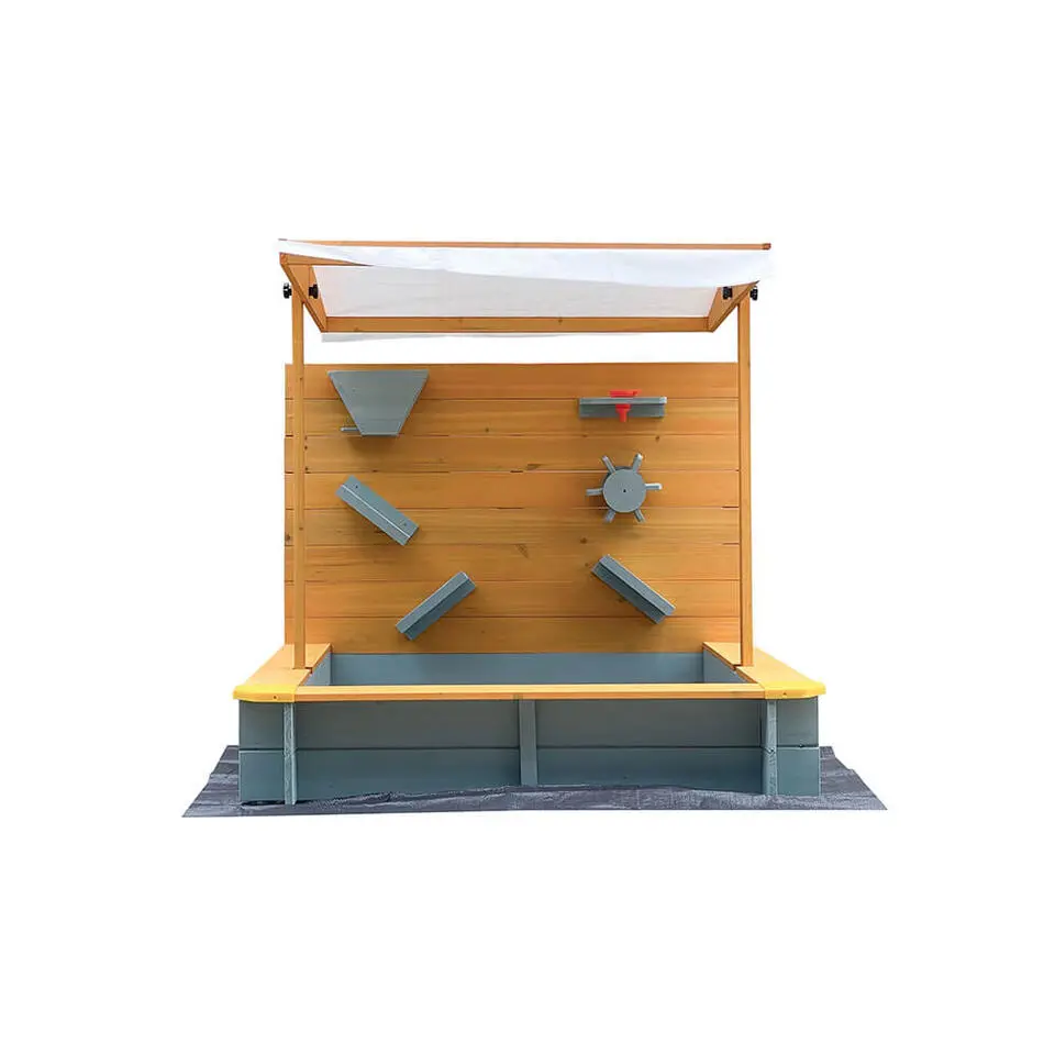 HOME DELUXE Zandbak met overkapping SANDY - hout/grijs