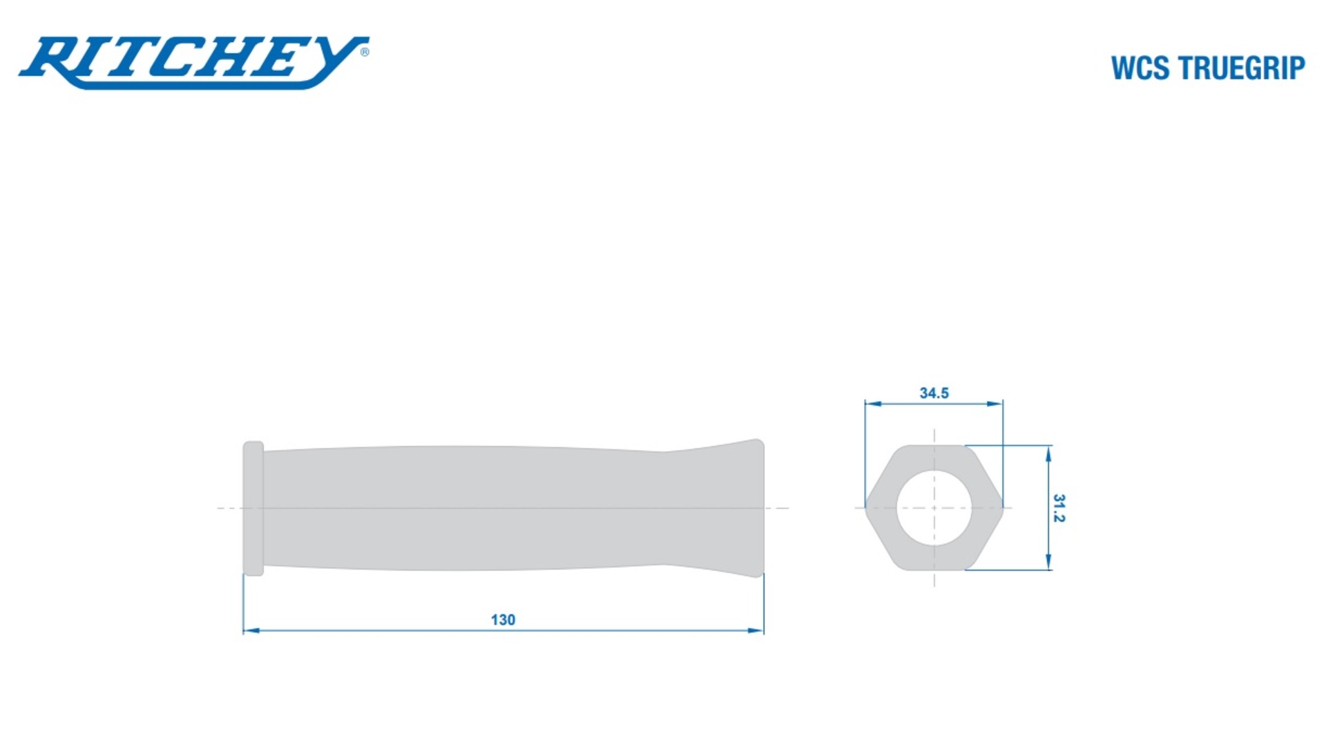 Ritchey WCS Truegrip Handvatten 130/31.2-34.5mm Geel