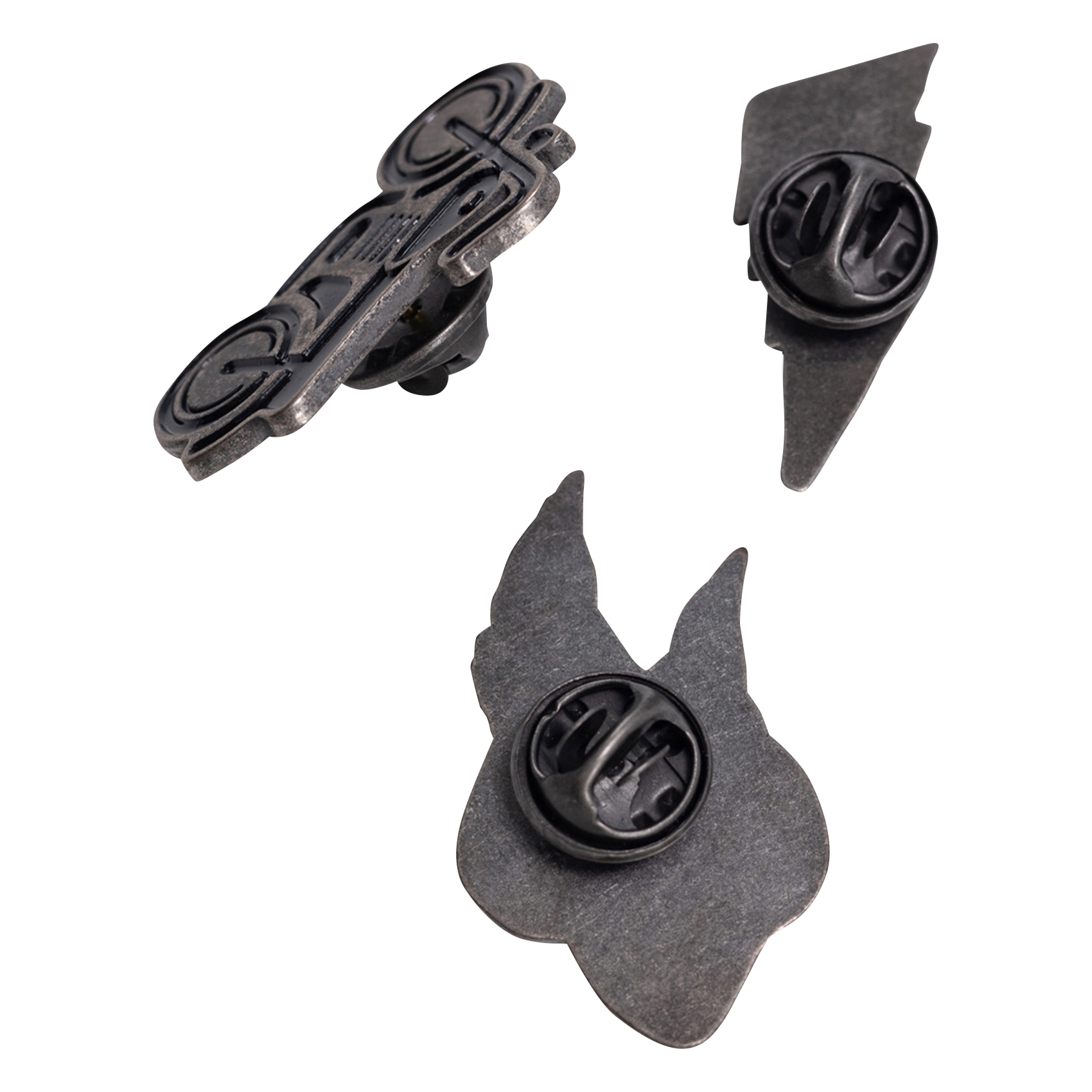Lot de 4 pin's en laiton mélangé | Noir