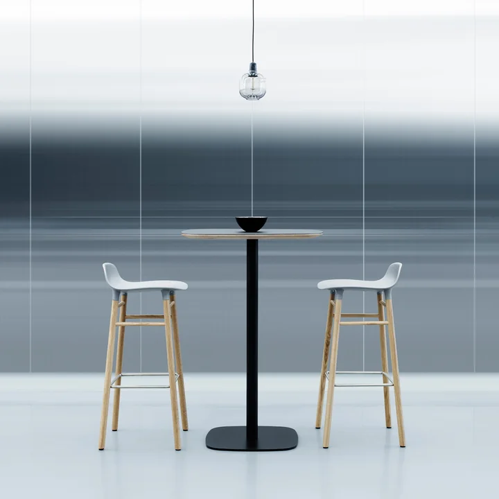 Normann Copenhagen - Form Barhocker 75 cm, Gestell Walnuss / schwarz
