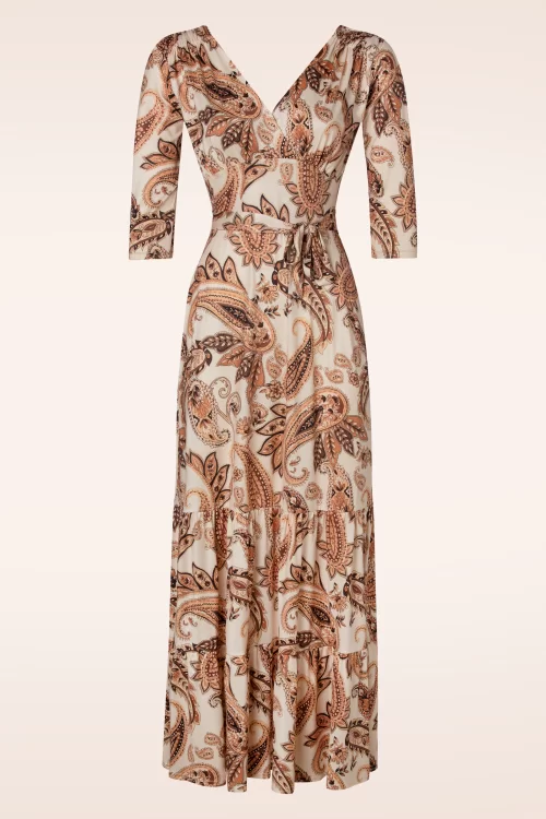 Vintage Chic for Topvintage Peggy paisley maxi jurk in crème
