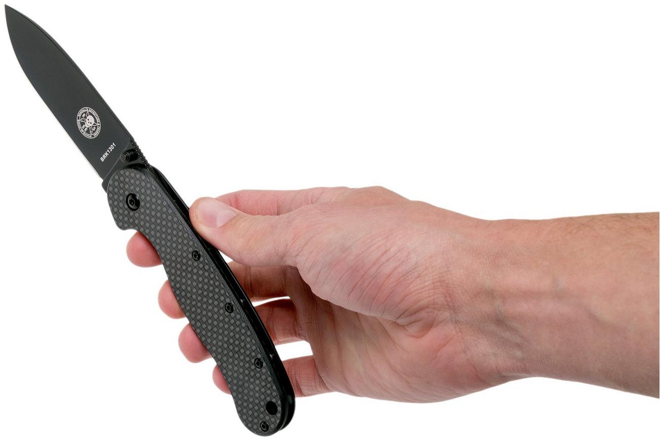 ESEE Avispa zakmes, black D2 blade, carbonfiber handle BRK1302CFB