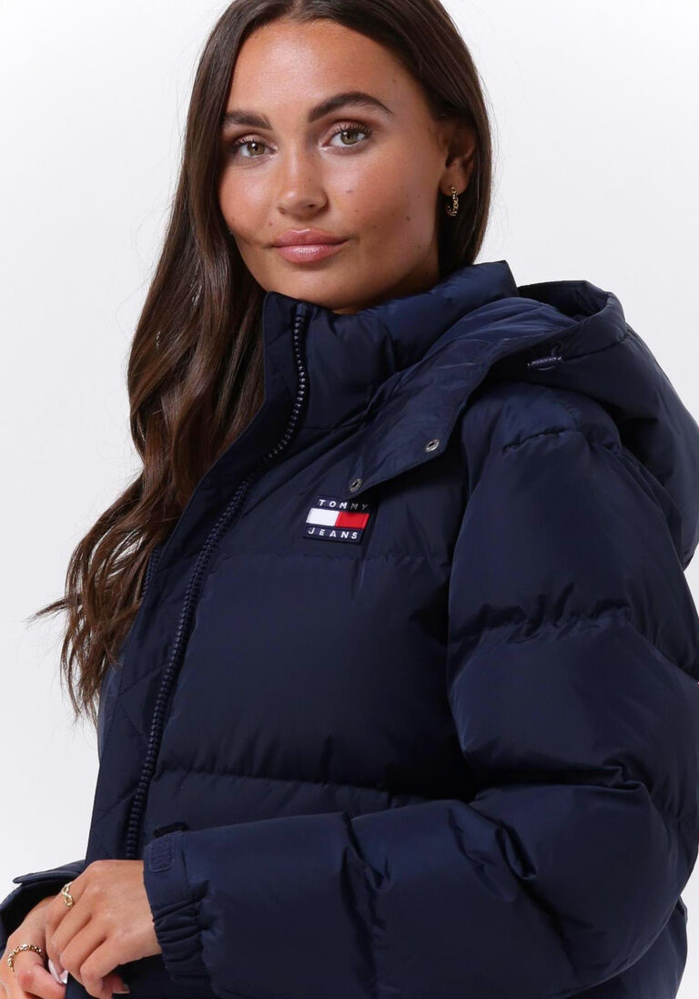 TOMMY JEANS donkerblauwe tommy jeans gewatteerde jas outerwear short puff