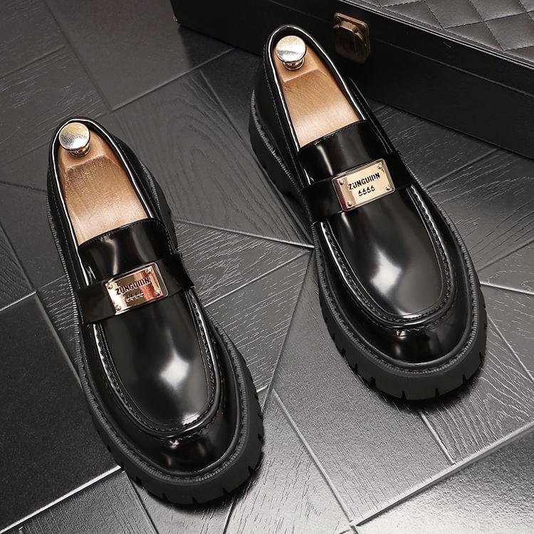 Mr Ozera - Platform Loafers van Imitatieleer met Metalen Accenten