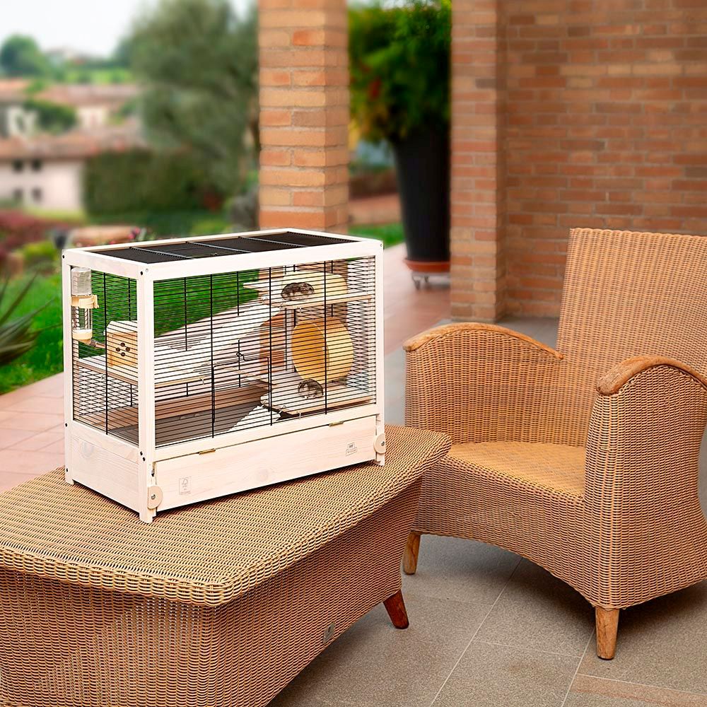 Ferplast cage en bois fsc pour hamsters hamsterville, souris et petits rongeurs, structure sur plusieurs niveaux, accessoires